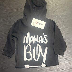 PatPat Charcoal 'Mama's Boy' Baby Hooded Long Sleeve Jumpsuit 9-12M